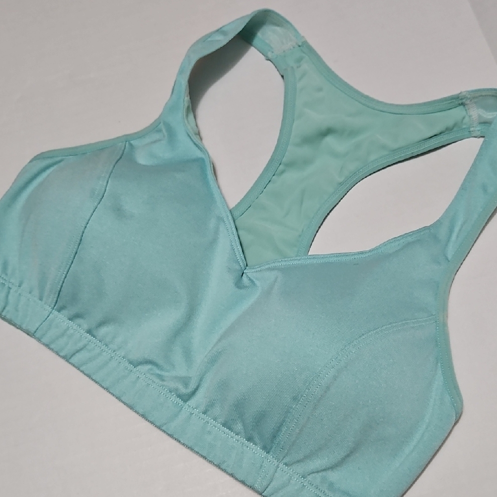 Moving Comfort Light Aqua Racerback Sports Bra Size M